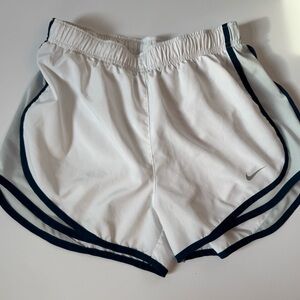 Nike Dri-FIT Tempo Running Shorts White Navy Trim Athletic